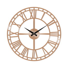 Wallity Reloj de Pared Metálico Decorativo 2 Cobre Metal 48x48cm
